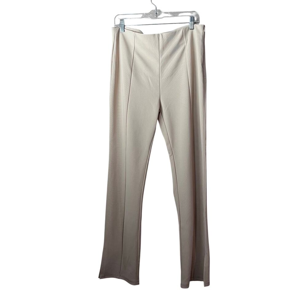 En Saison Cream Flat Front Bootcut Pant Trouser High Waist Large Stretch